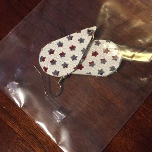 Leather star earrings
